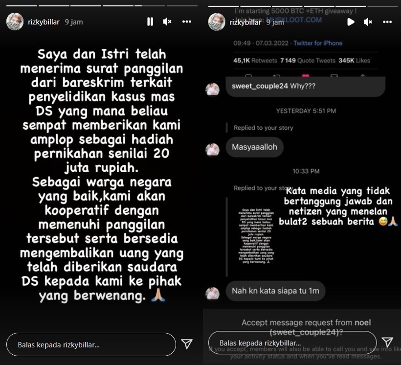 Rizky Billar Beber Nominal Uang Pernikahan dari Doni Salmanan \'Cuma Segini\' Disangsikan