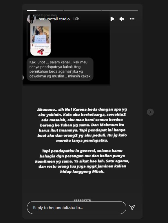 Herjunot Ali Pegang Prinsip Ini Saat Tegaskan Ogah Menikah Beda Agama