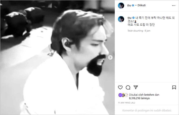 V BTS Jadikan Meme Sendiri Konten Dramatis