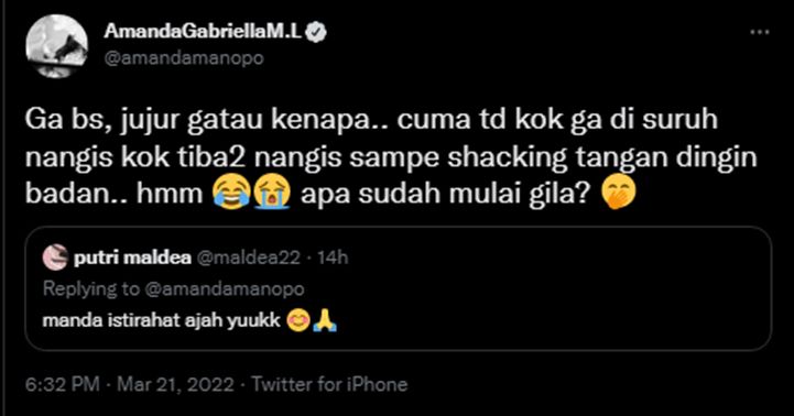 Sampai Nangis, Amanda Manopo Curhat Stres Baca Skrip Sinetron \'Ikatan Cinta\'