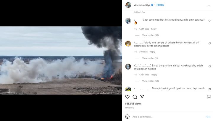 Diduga Jadi Affiliator, Instagram Kapten Vincent Raditya Diserbu Netizen