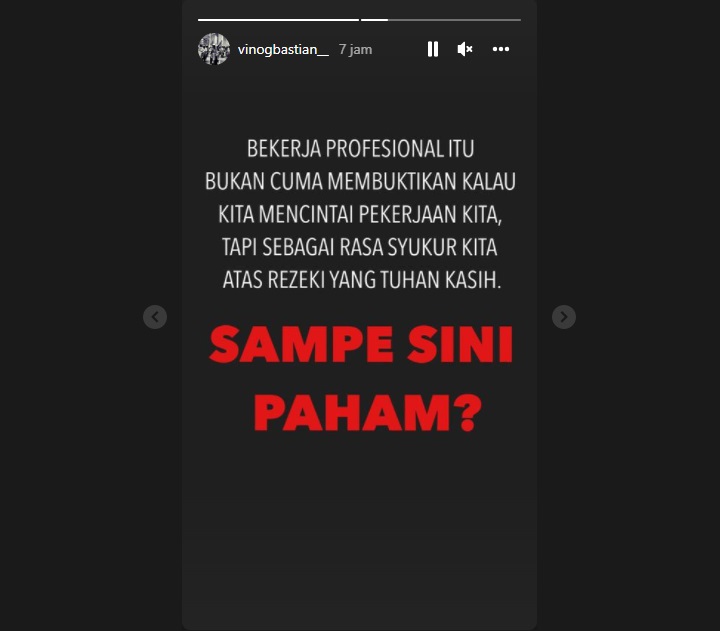 Vino Bastian Bicarakan Kerja Profesional, Ada yang Nyenggol?