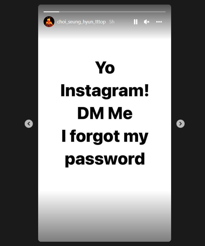 T.O.P BIG BANG Lupa Password Instagram, Langsung Gercep Lakukan Ini