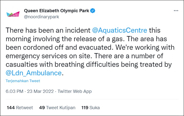 Konfirmasi Insiden Taman Olimpiade London