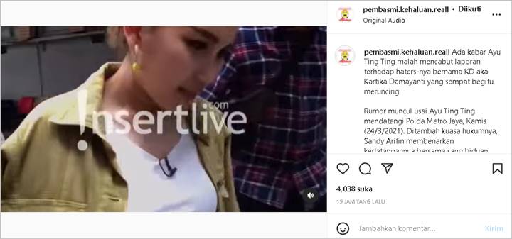 Dikabarkan Melunak Hingga Cabut Laporan Terhadap KD Sang Haters, Ayu Ting Ting Bilang Begini