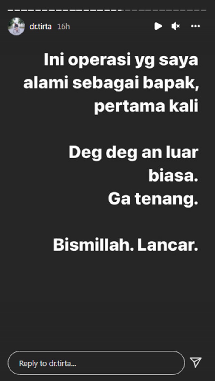 dr Tirta Deg-Degan Putranya Jalani Operasi, Beber Kondisi Terkini