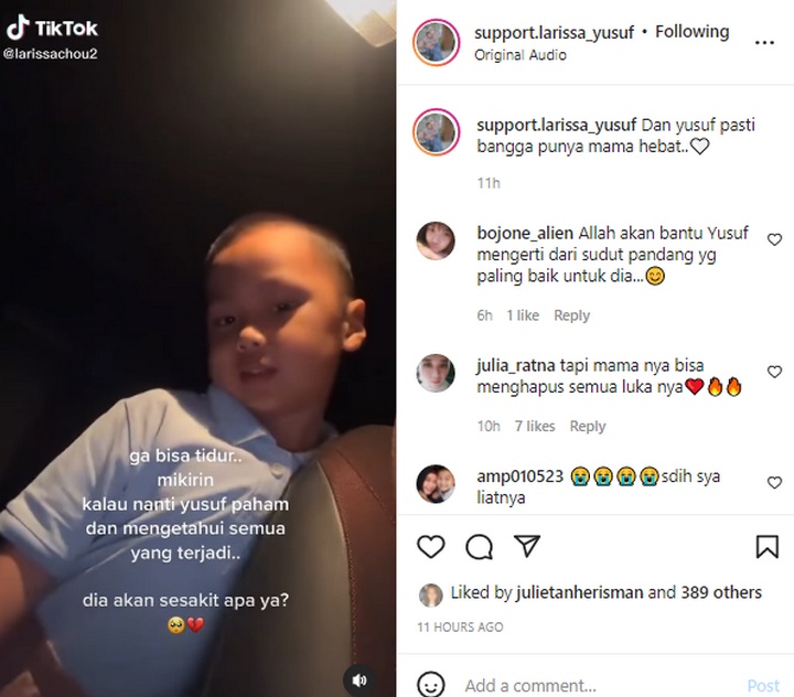 Larissa Chou Khawatir Kondisi Mental Putra Muhammad Alvin Faiz