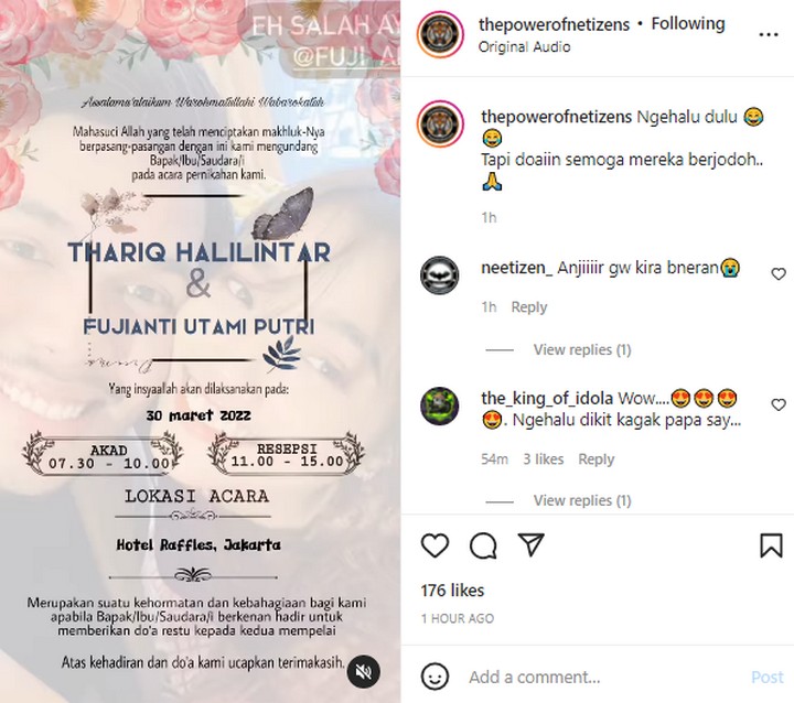 Potret Undangan Pernikahan Fuji dan Thariq Halilintar