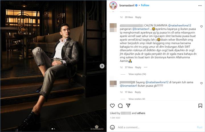 Unggahan baru Verrell Bramasta membuat nama Natasha Wilona terseret