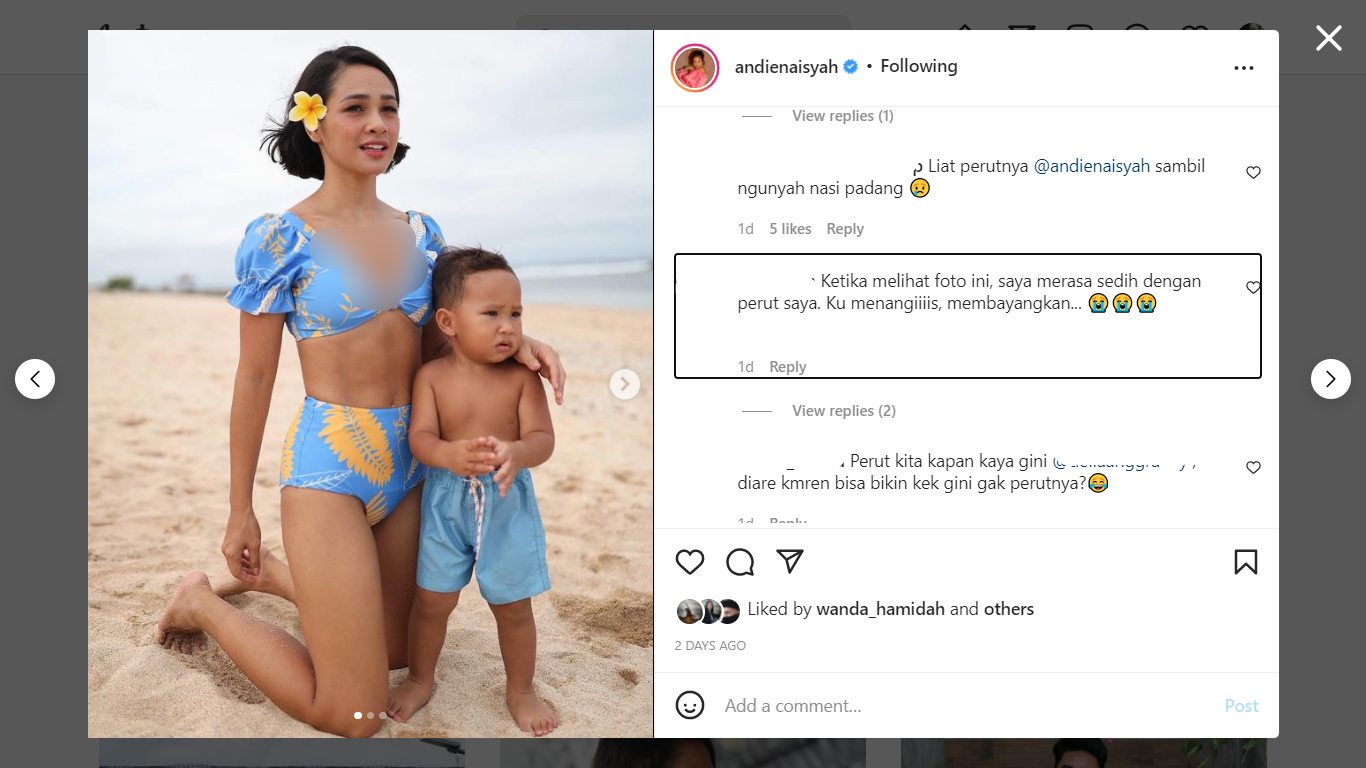 Andien Aisyah Pakai Bikini dan Pamer Perut Six Pack, Kok Malah Bikin Nangis?