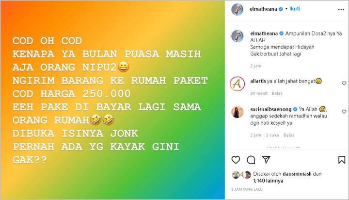 Elma Theana Kena Tipu COD, Simak Cerita Lengkap Sekaligus Jumlah Kerugiannya