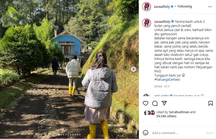 Adhisty Zara Gagal Move On Usai Syuting \'Keluarga Cemara 2\' Rampung, Berikut Hal yang Bikin Kangen