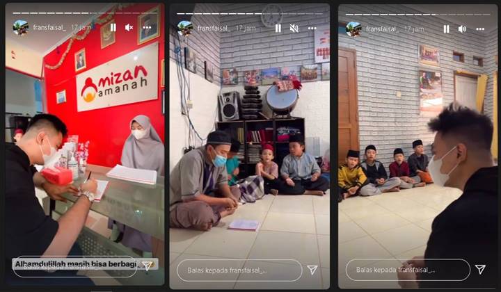 Frans Faisal Bahagia Bagikan Momen Saat Berbagi, Sontak Didoakan Susul Fuji-Fadly Dapat Ini