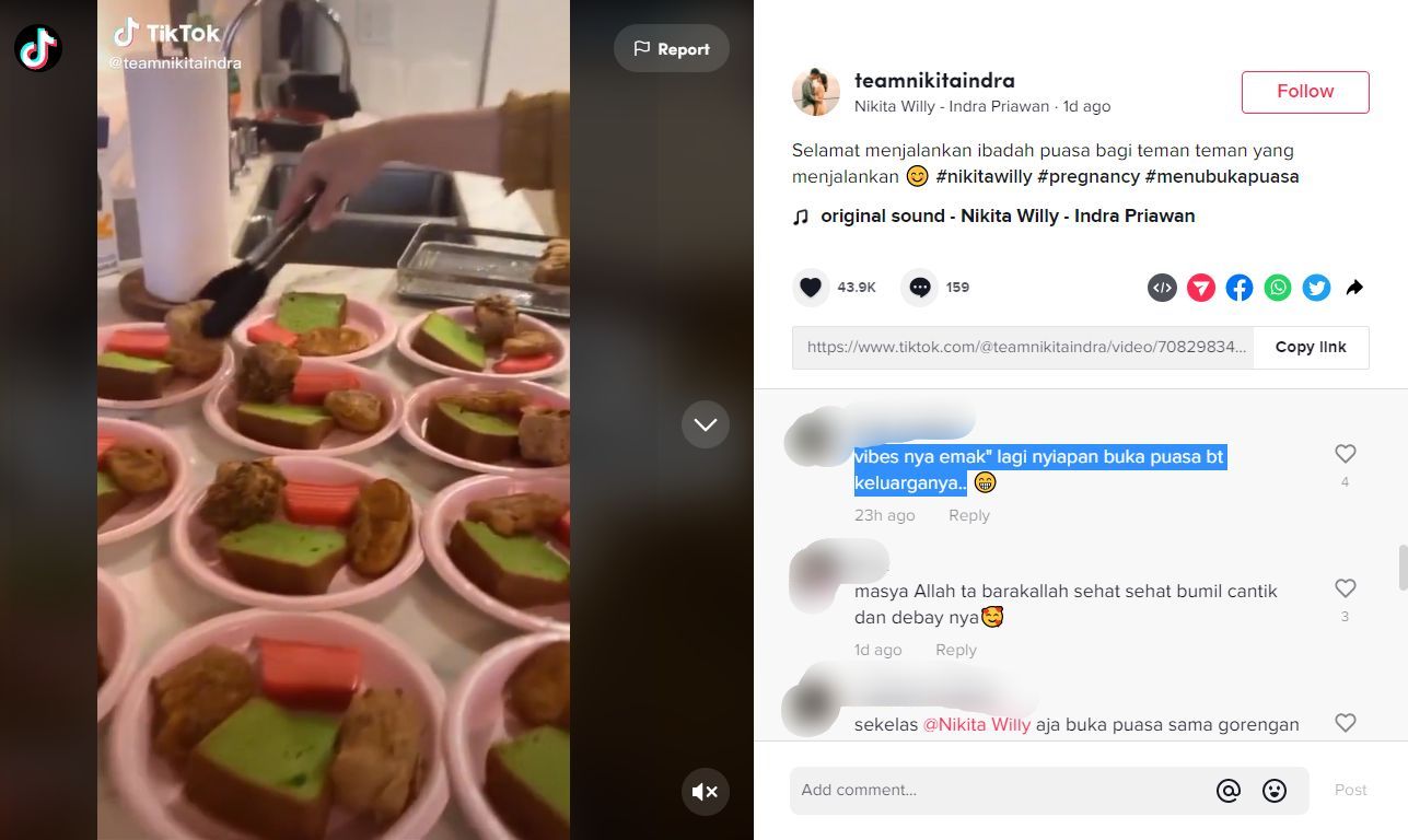Vibes \'Emak-emak\' Nikita Willy Disebut Terpancar Saat Pamer Menu Buka Puasa di Los Angeles