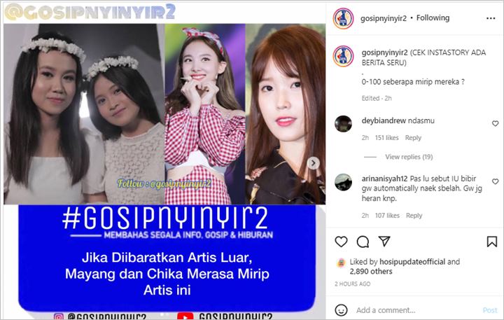 Mayang dan Chika Merasa Mirip Artis Korea