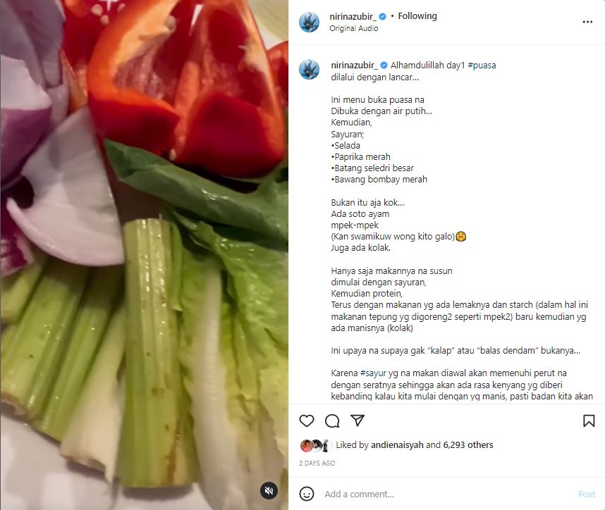 Nirina Zubir Beber Menu Sehat untuk Buka Puasa, Tegaskan Tak Mau Kalap