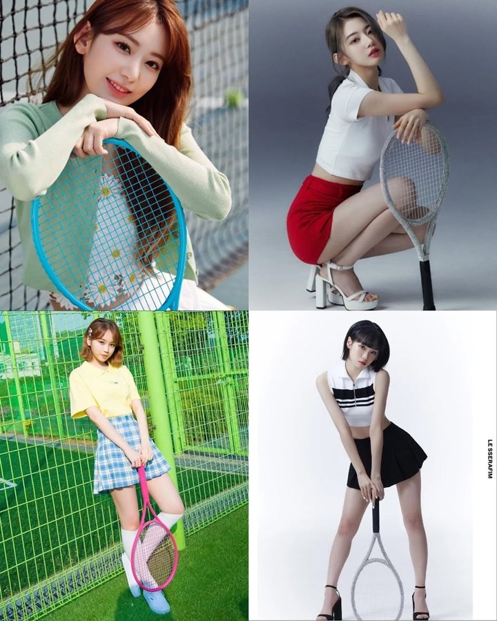 Miyawaki Sakura-Kim Chaewon LE SSERAFIM Sempat Foto Pakai Konsep Tenis di IZ