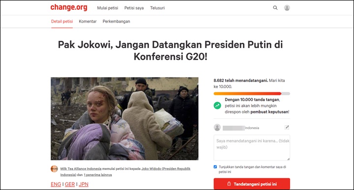 Petisi Tolak Putin
