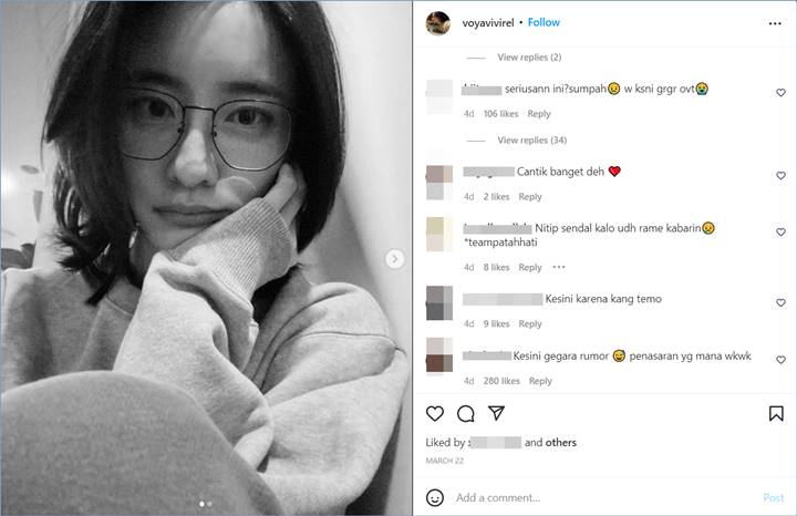 Komentar orang Indonesia di Instagram Park Ji Hyun