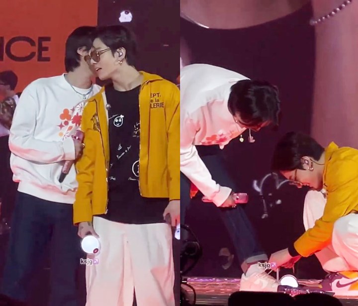 Jungkook BTS Ikatkan Tali Sepatu Jin di Konser Las Vegas