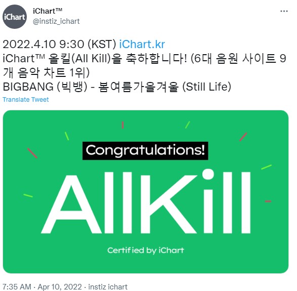Rajai Seluruh Tangga Lagu, BIG BANG Sukses Jadi Boyband Pertama di 2022 Raih All Kill