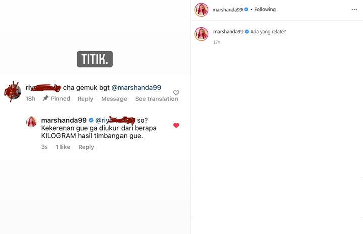 Biasa Santai, Kini Marshanda Balas Makjleb Saat Diejek Gendut