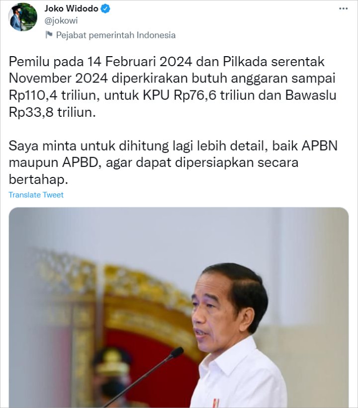 Jokowi Perkirakan Anggaran