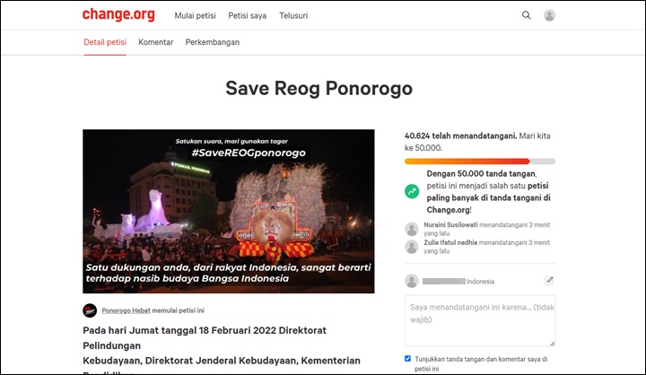 Petisi Reog