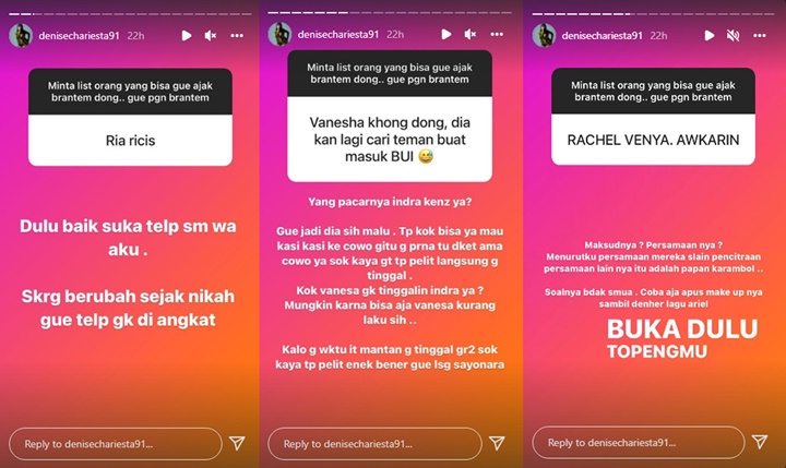 Denise Chariesta Nantangin Artis Ribut, Langsung Kicep Saat Nama Sandra Dewi Disebut?