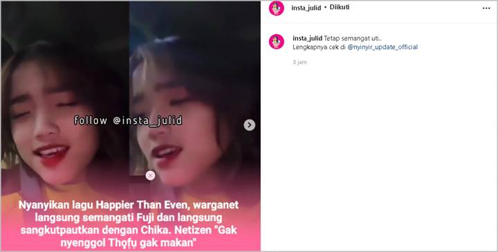Fuji Menghayati Saat Nyanyikan Lagu‘Happier Than Ever’, Nama Chandrika Chika Kok Terseret?
