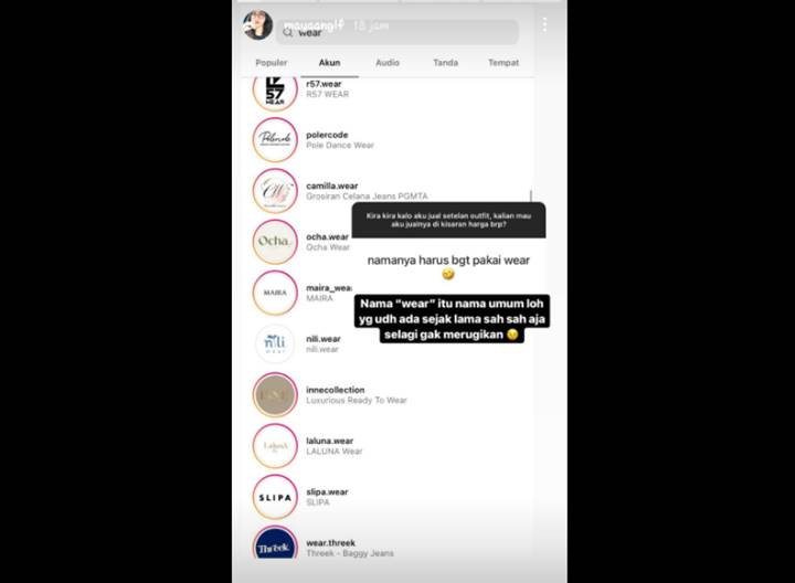 Bela Diri, Mayang Bilang Begini Soal Nama Bisnis Clothing yang Diduga Mirip Vanessa Angel