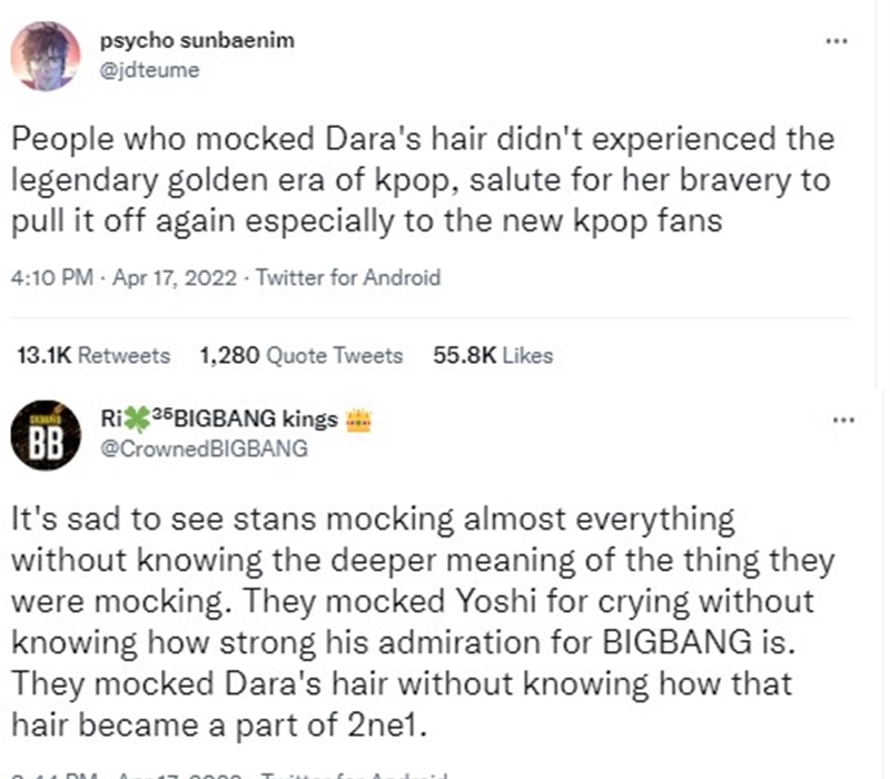 Dara 2NE1 Jadi Trending Hingga Gaya Rambutnya Diolok, Netter: Ini Era Keemasan Kpop