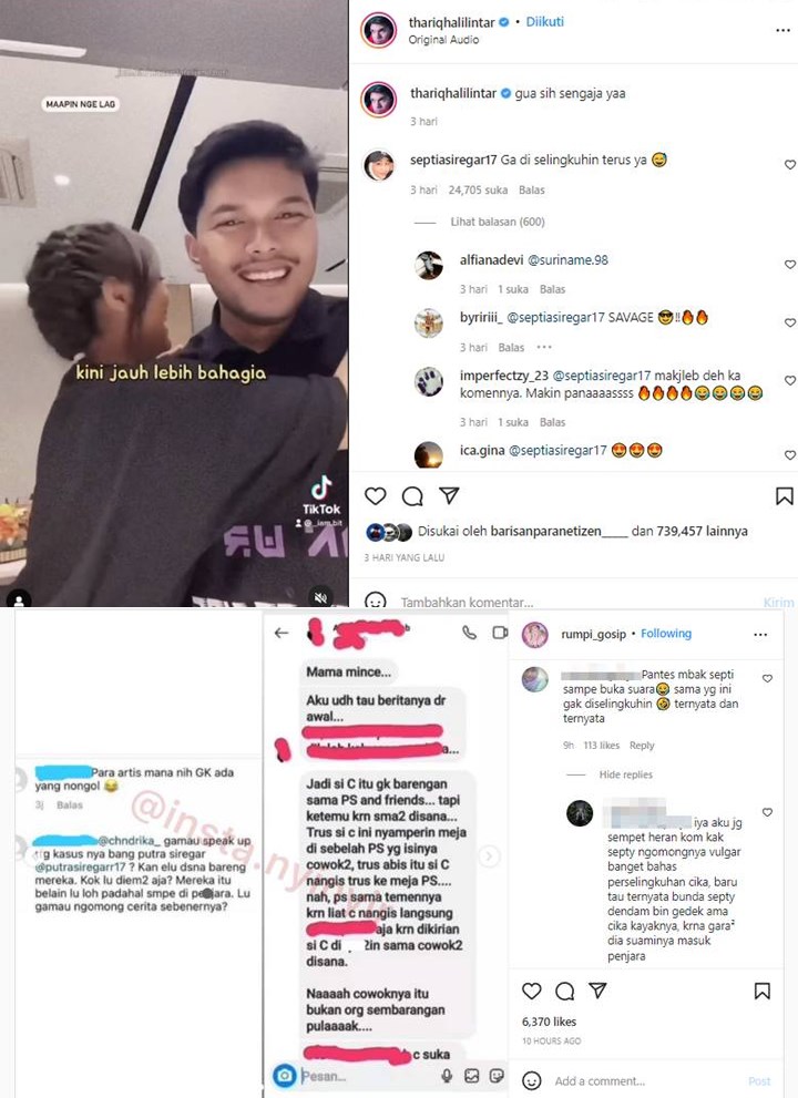 Isu Chandrika Chika Tiduri Artis, Reaksi Savage Istri Putra Siregar di Instagram Thariq Disorot