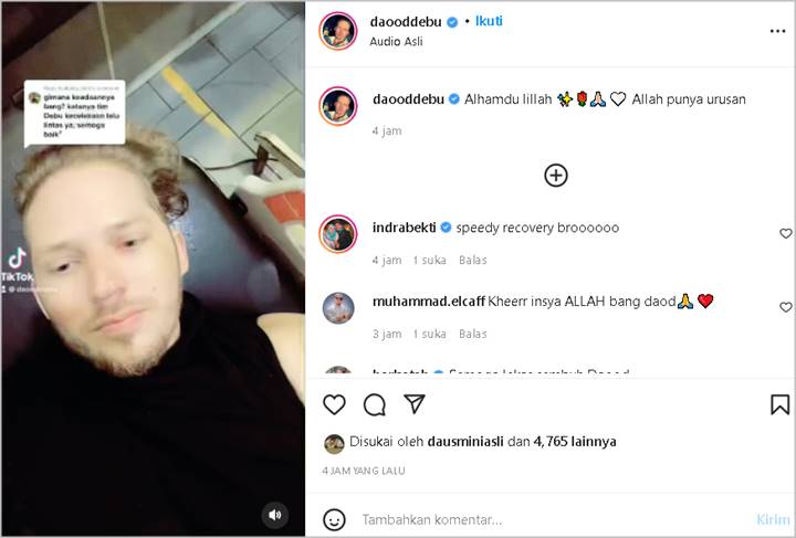 Daood Debu Muncul Kabarkan Kondisi Terbaru Jelang Jalani Operasi Pascakecelakaan