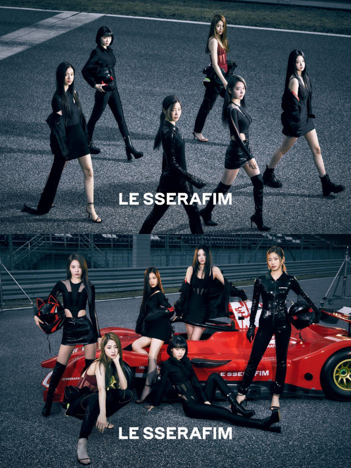 LE SSERAFIM Siap Balapan di Foto Teaser Baru, Outfit Seksi Sakura dkk Bikin Syok 1