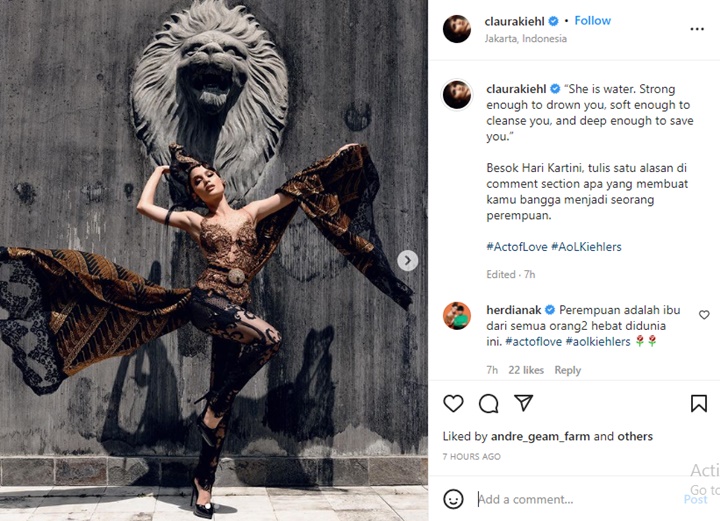 Cinta Laura Tampil Badass Sambut Hari Kartini Besok, Ajak Fans Lakukan Ini