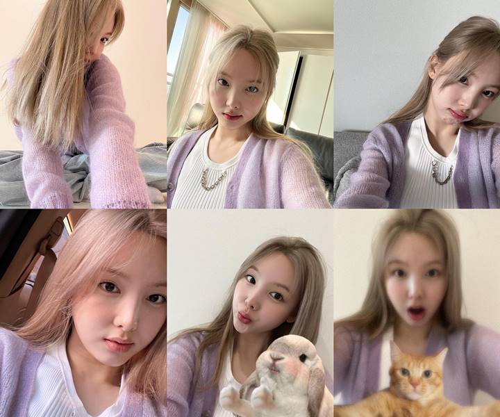 Nayeon TWICE mengganti gaya rambut menjadi blonde