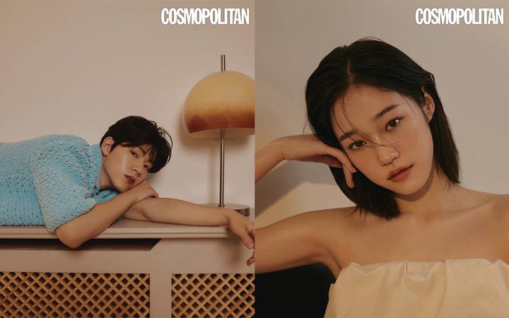 Bae Hyun Sung dan Roh Yoon Seo di pemotretan bersama dengan majalah Cosmopolitan