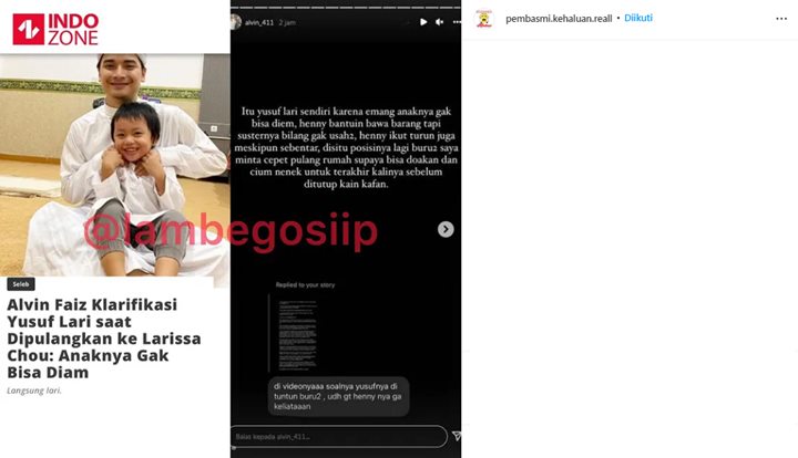 Alvin Faiz Ungkap Alasan Pulangkan Yusuf Di Pinggir Jalan dan Henny Rahma Tak Bantu Bawa Barang