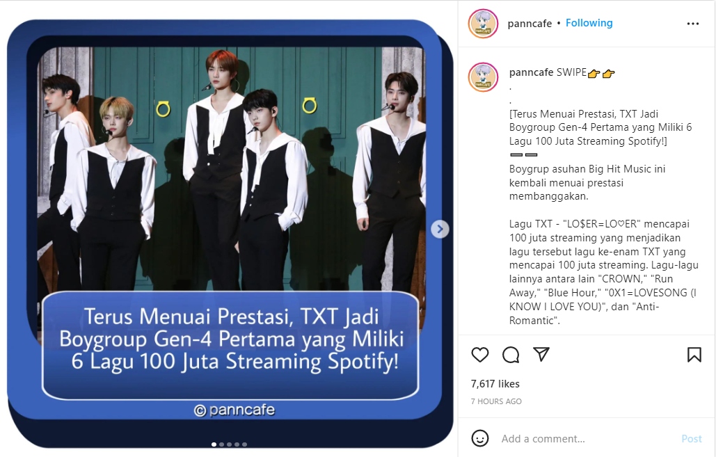 TXT Jadi Boy Group Gen 4 Pertama yang Miliki 6 Lagu 100 Juta Streaming di Spotify