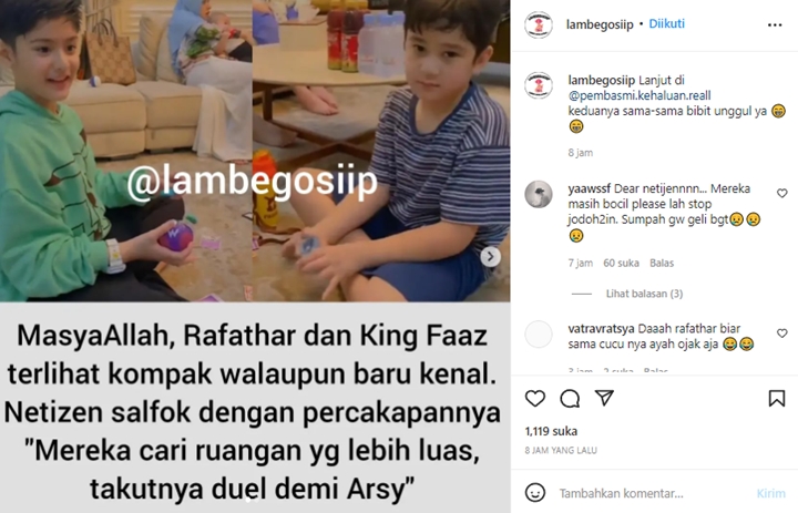 Obrolan King Faaz dan Rafathar Disorot, Netizen Seret Nama Arsy Hermansyah