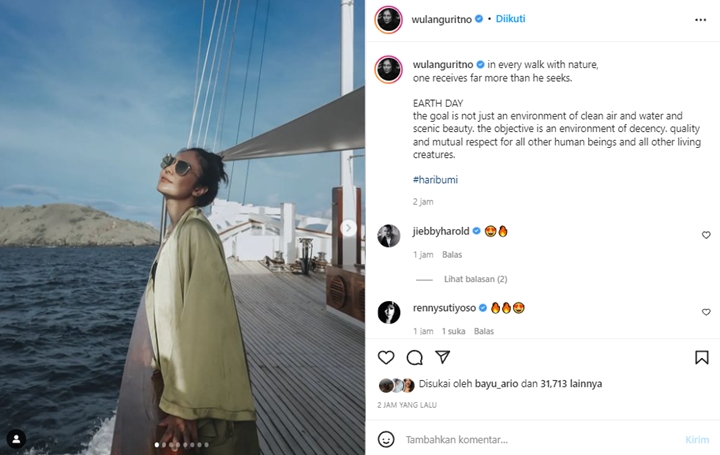 Wulan Guritno Tebar Potret Cantik Peringati Hari Bumi