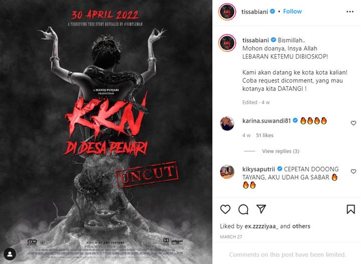 Cerita Horor Para Cast \'KKN Di Desa Penari\', Tissa Biani Ngeri Sempat Dititipi Pesan Ini