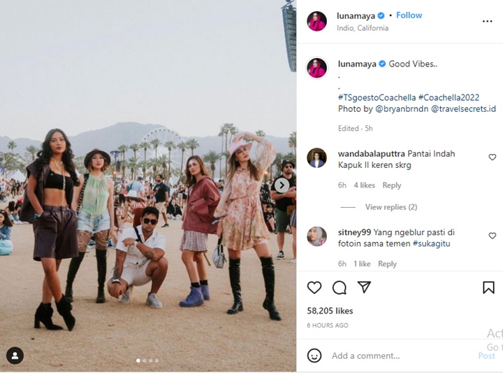Luna Maya dan BCL \'Gantian\' Tampil Hot Saat di Coachella, Reaksi Netter Pro Kontra
