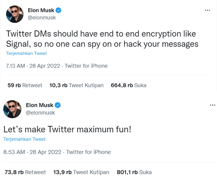 Komentar Musk Soal Twitter