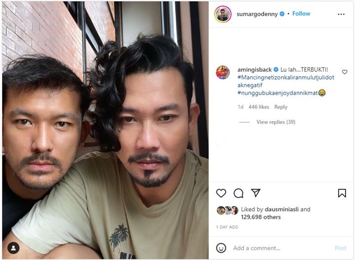 Denny Sumargo Pamer Foto Bareng Rio Dewanto Disebut Mirip, Komentar Aming Bikin Salfok