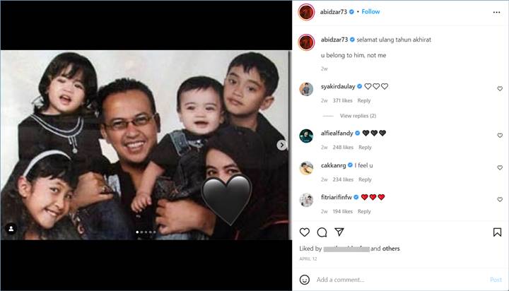Abidzar Al Ghifari membagikan momen bersama dengan sang ayah