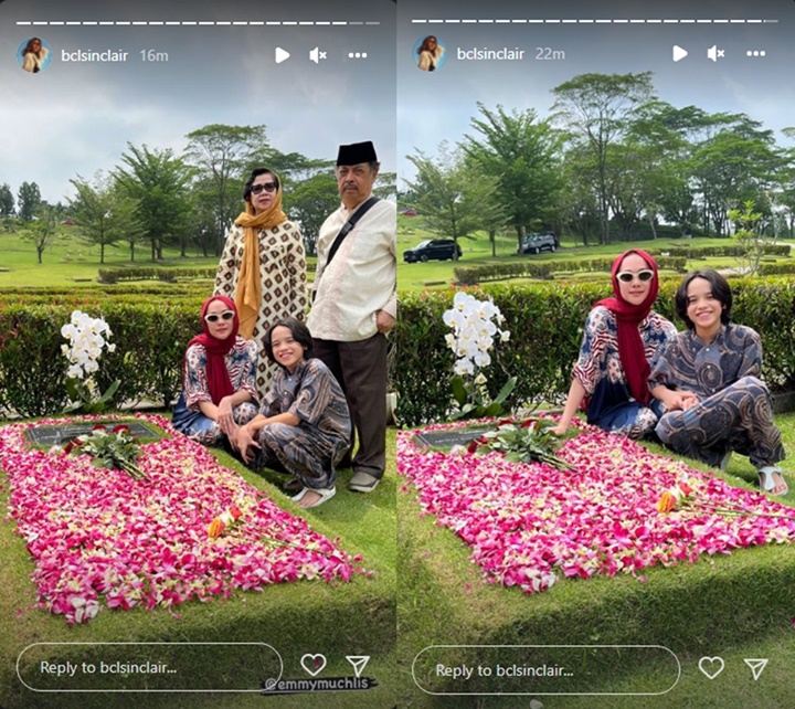 Tahun Ketiga BCL Rayakan Lebaran di Makam Ashraf Sinclair, Paras Tampan Noah Bikin Salfok