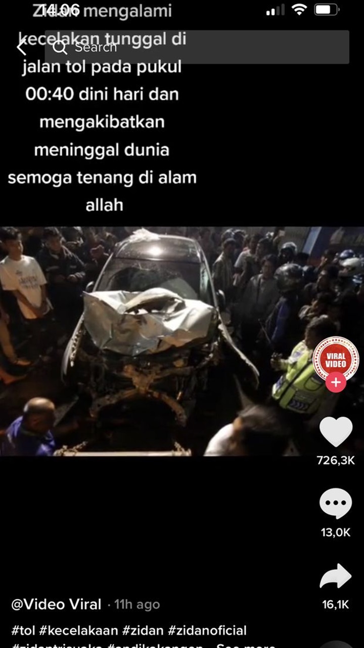 Hoaks Zinidin Zidan Kecelakaan Hingga Meninggal Dunia Bikin Netter Geram, Ini Faktanya