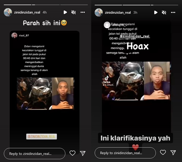 Zinidin Zidan Sedih Diberitakan Hoaks Meninggal Dunia, Sang Manajer Langsung Bertindak